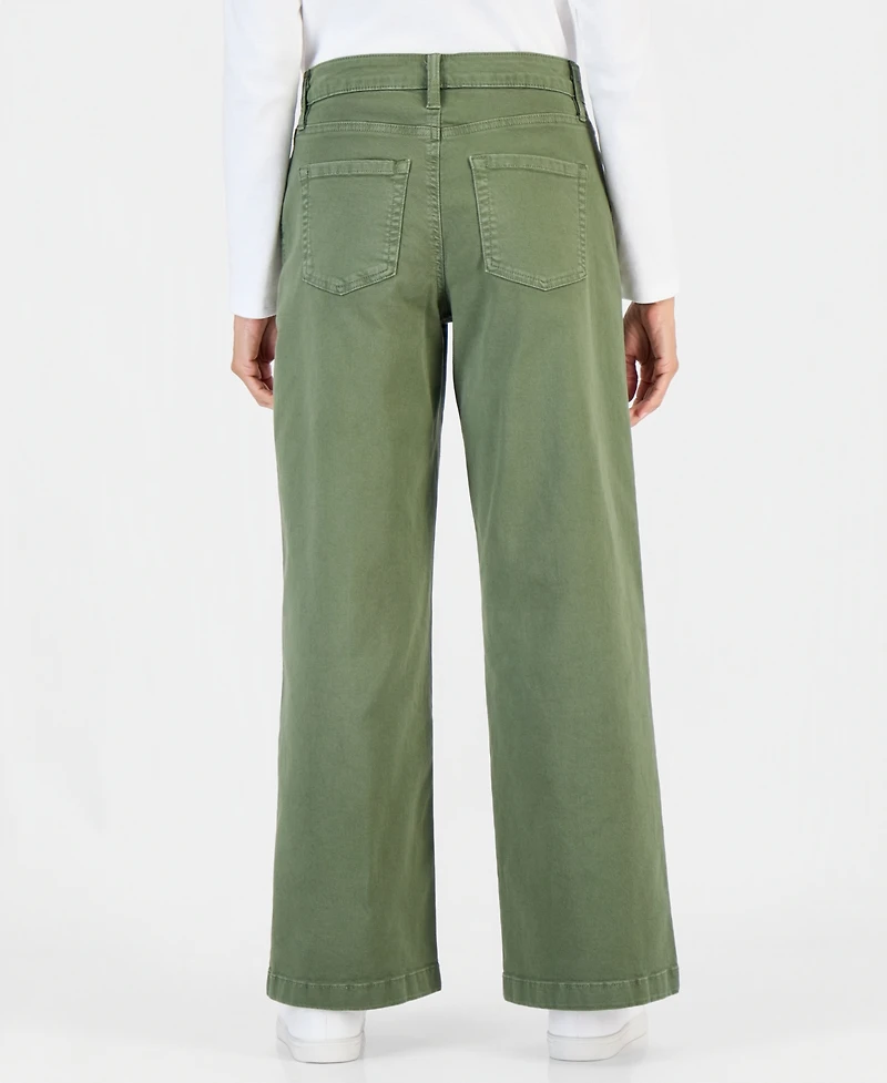 Style & Co Women's High-Waist Wide-Leg Cotton-Blend Pants, Macy's Exclusive