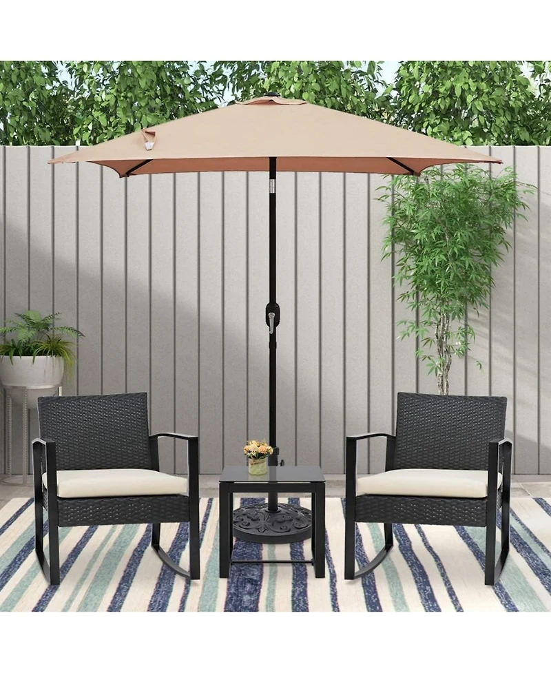 Yiortwo Patio Umbrella with Crank Lift and Push Button Tilt for Outdoor Dining