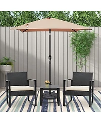 Yiortwo Patio Umbrella with Crank Lift and Push Button Tilt for Outdoor Dining