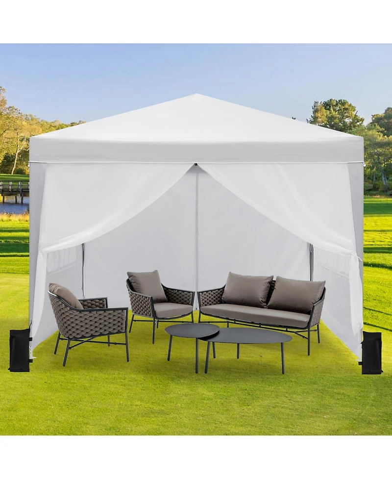 homfan Pop Up Canopy Tent – 6 Sidewalls, Heavy Duty Commercial Outdoor, Wind and Waterproof with Storage Bag for Wedding or Party