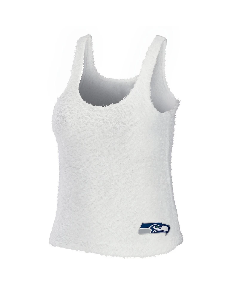 Wear by Erin Andrews Women's 2-Piece Cream Seattle Seahawks Plus Cozy Scoop Neck Tank Top & Pants Set