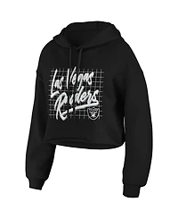 Wear by Erin Andrews Women's Black Las Vegas Raiders Domestic Cropped Pullover Hoodie