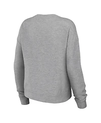 Wear by Erin Andrews Women's 2-Piece Heather Gray Las Vegas Raiders Plus Knitted Tri-Blend Long Sleeve T-Shirt & Pants Lounge Set