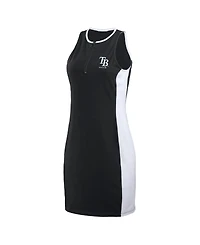 Wear by Erin Andrews Women's Black Tampa Bay Rays Color Block Quarter-Zip Sleeveless Dress