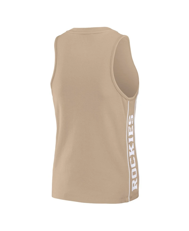 Wear by Erin Andrews Women's Tan Colorado Rockies Tonal Tank Top
