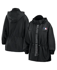 Wear by Erin Andrews Women's Black Mlb Merchandise Full-Zip Windbreaker Hoodie Jacket