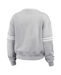 Wear by Erin Andrews Women's Heather Gray Tampa Bay Buccaneers Cropped Pullover Sweatshirt