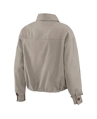 Wear by Erin Andrews Women's Gray New York Rangers Cinched Button-Up Jacket