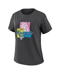 Wear by Erin Andrews Women's Charcoal Minnesota Twins Domestic Box Color Boyfriend T-Shirt