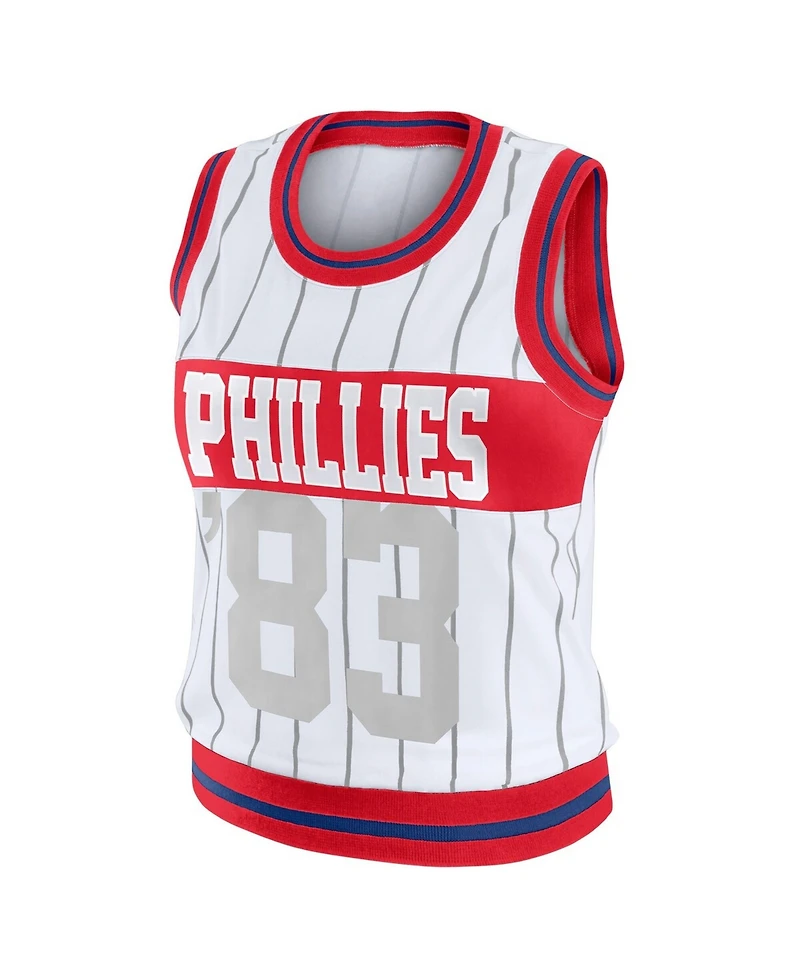 Wear by Erin Andrews Women's Wear White Philadelphia Phillies Sporty Tank Top
