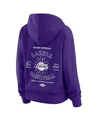 Wear by Erin Andrews Women's Purple Los Angeles Lakers Vintage Full-Zip Raglan Hoodie