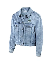 Wear by Erin Andrews Women's Blue New York Liberty Full-Snap Denim Jacket