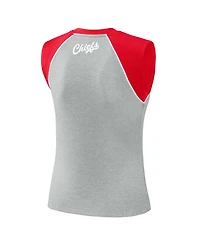 Wear by Erin Andrews Women's Gray Kansas City Chiefs Cropped Raglan Tank Top