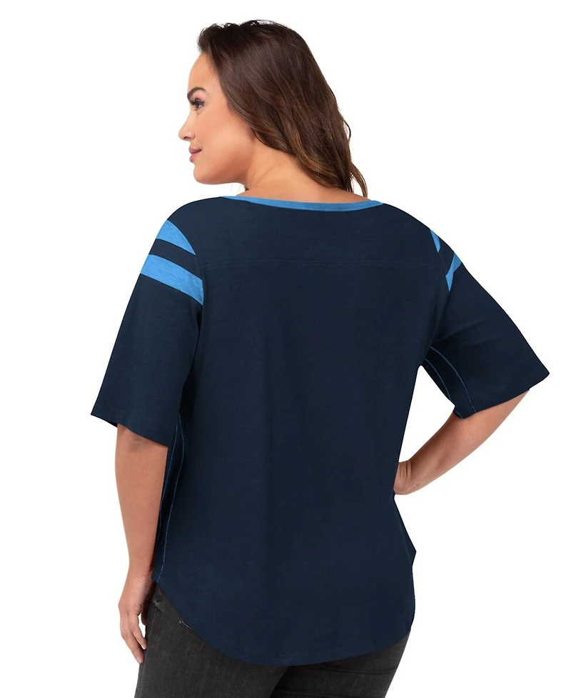 G-iii 4Her by Carl Banks Women's Navy Tennessee Titans Plus Linebacker T-Shirt