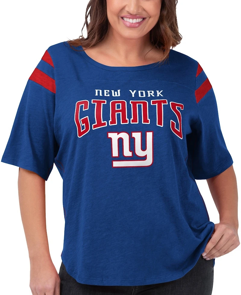 G-iii 4Her by Carl Banks Women's Royal New York Giants Plus Linebacker T-Shirt