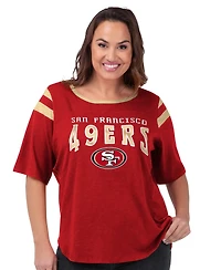 G-iii 4Her by Carl Banks Women's Red San Francisco 49ers Plus Size Linebacker T-Shirt
