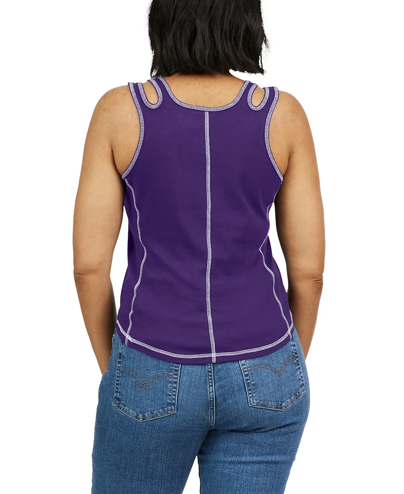 Wear by Erin Andrews Women's Purple Colorado Rockies Contrast Stitch Tank Top