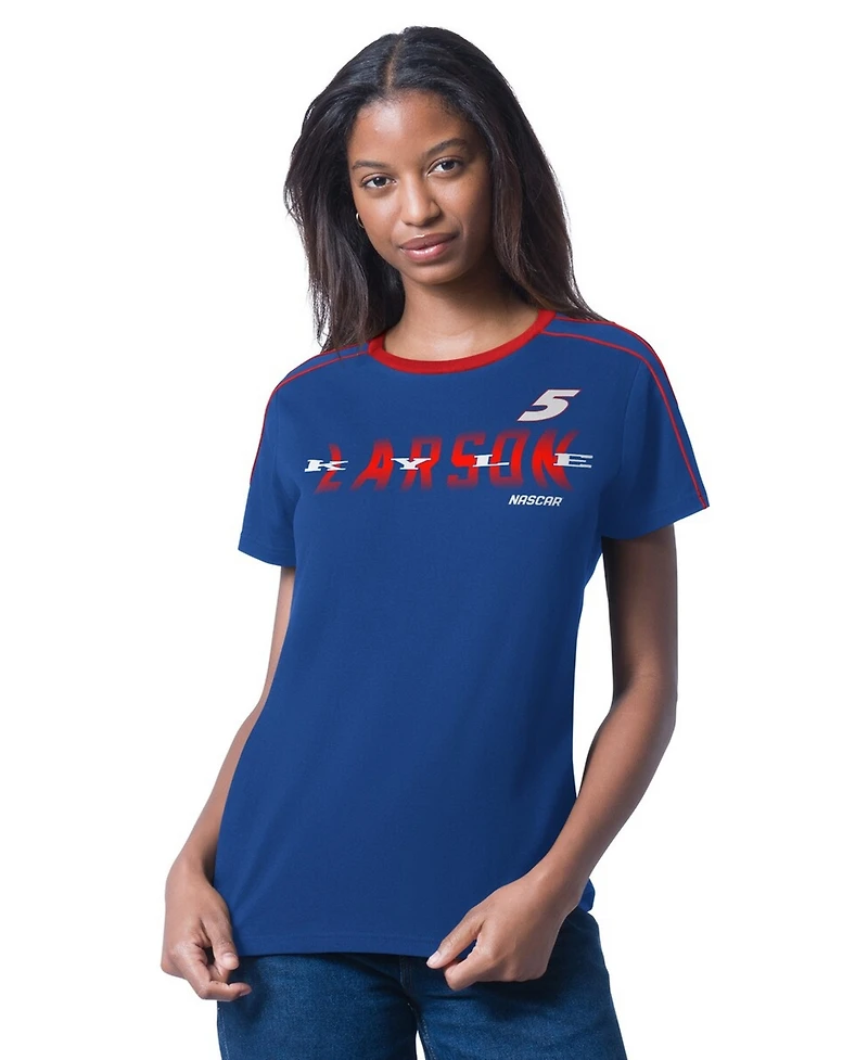 G-iii 4Her by Carl Banks Women's Blue Kyle Larson Coaching T-Shirt