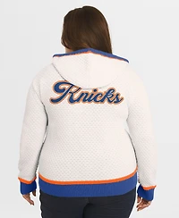 Wear by Erin Andrews Women's Cream New York Knicks Plus Hoodie Sweater