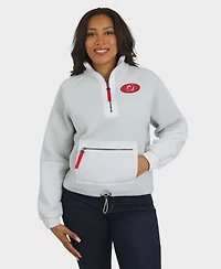 Wear by Erin Andrews Women's Gray New Jersey Devils Polar Fleece Quarter-Zip Jacket