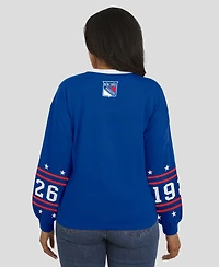 Wear by Erin Andrews Women's Blue New York Rangers Long-Sleeve Sport T-Shirt