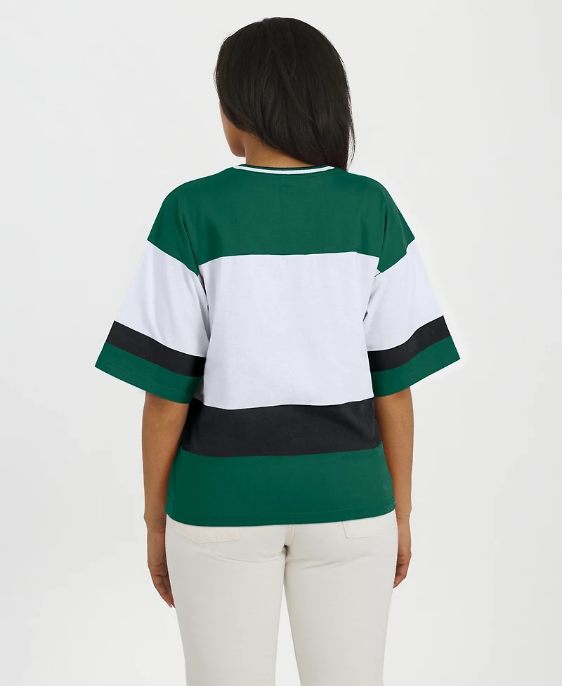 Wear by Erin Andrews Women's Green/White Minnesota Wild Jersey Style T-Shirt