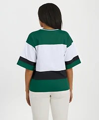 Wear by Erin Andrews Women's Green/White Minnesota Wild Jersey Style T-Shirt
