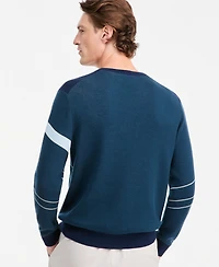 Alfani Men's Cotton Colorblocked Crewneck Sweater, Macy's Exclusive