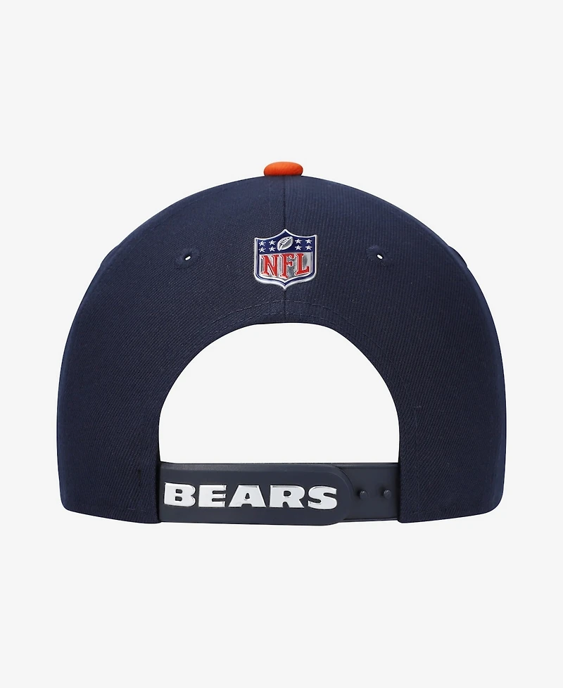 New Era Big Boys and Girls Navy/Orange Chicago Bears 2026 Nfl Draft Pre-Curved 9FIFTY Snapback Hat