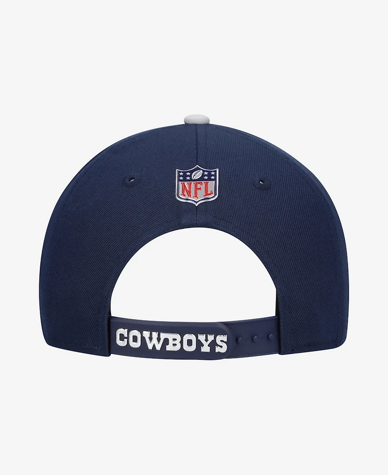 New Era Big Boys and Girls Navy/Silver Dallas Cowboys 2026 Nfl Draft Pre-Curved 9FIFTY Snapback Hat