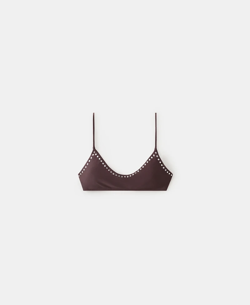 Mango Women's Studded Triangle Bikini Top