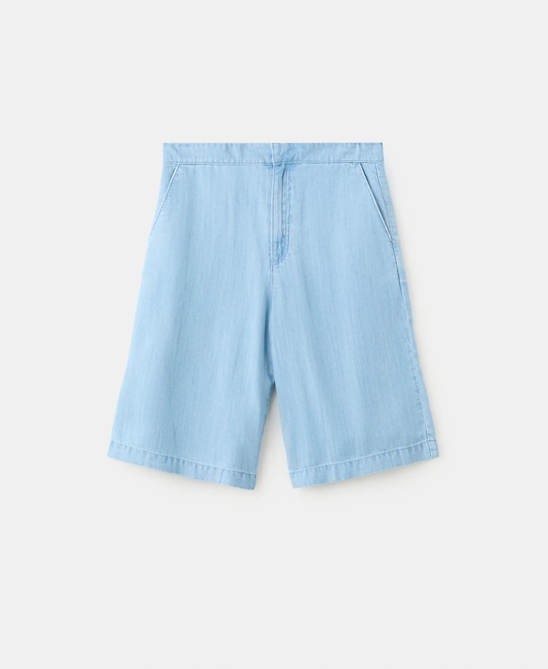 Mango Women's Straight Low-Rise Denim Bermuda Shorts