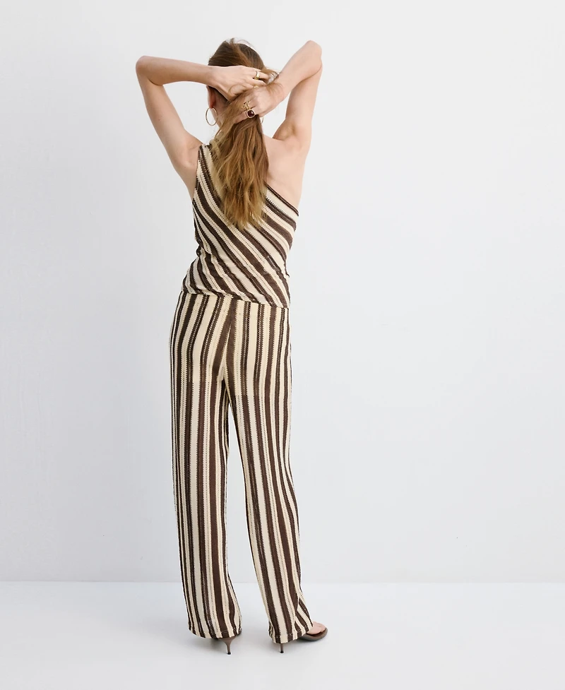 Mango Women's Stripes Knit Pants