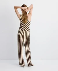 Mango Women's Stripes Knit Pants
