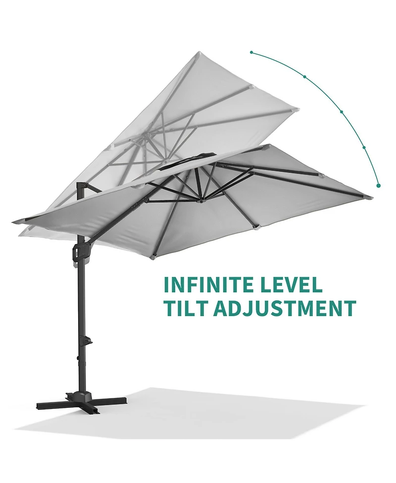 gaomon Heavy Duty Aluminum Cantilever Patio Umbrella, 360degree(s) Rotating Offset