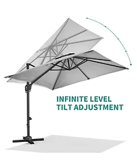 gaomon Heavy Duty Aluminum Cantilever Patio Umbrella, 360degree(s) Rotating Offset