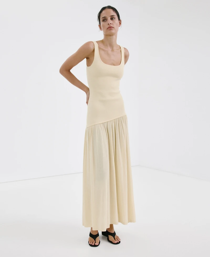 Mango Women's Asymmetrical-Cut Knit Dress