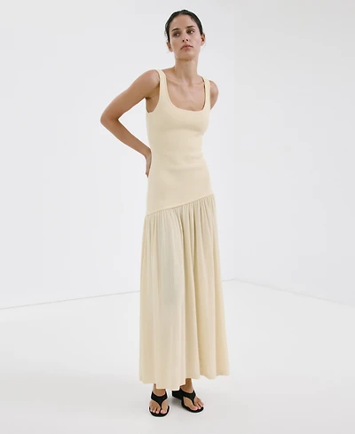 Mango Women's Asymmetrical-Cut Knit Dress