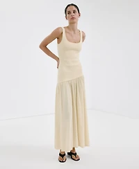 Mango Women's Asymmetrical-Cut Knit Dress
