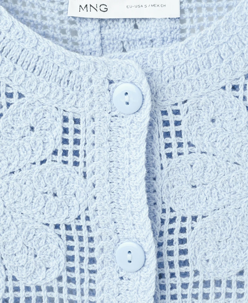 Mango Women's Openwork Embroidery Knit Vest