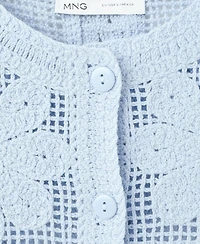 Mango Women's Openwork Embroidery Knit Vest