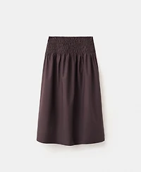 Mango Women's Shirred Waist Lyocell Skirt