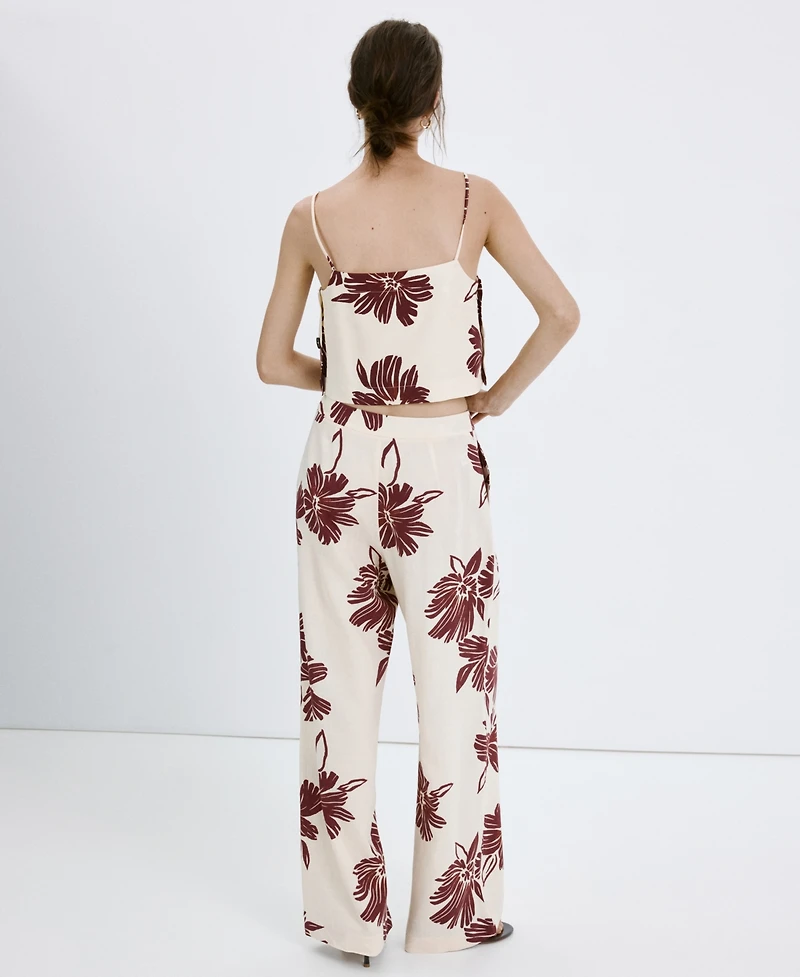 Mango Women's Printed Pleated Pants
