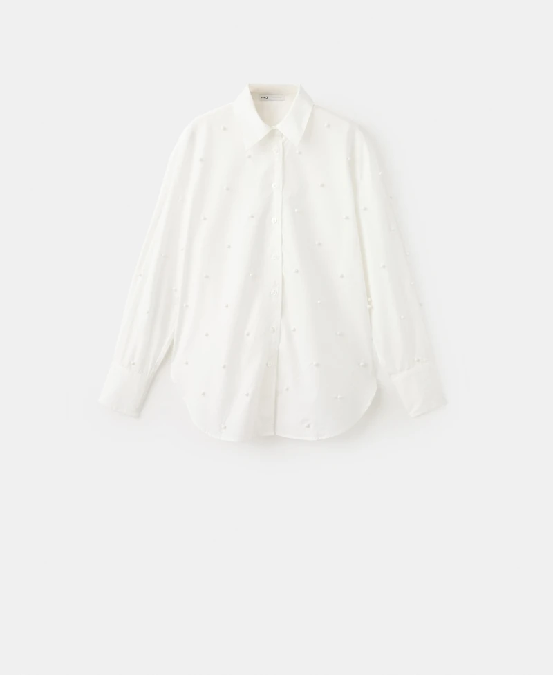 Mango Women's Lyocell Cultivated Pearl Blouse