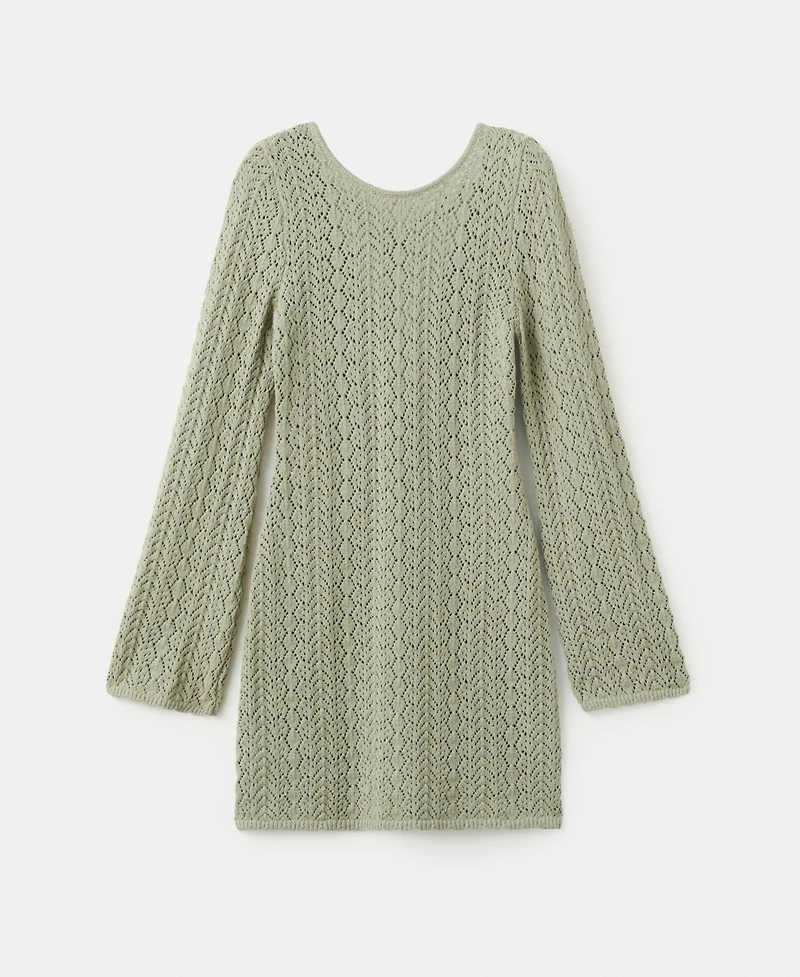 Mango Women's Back Neckline Crochet Dress