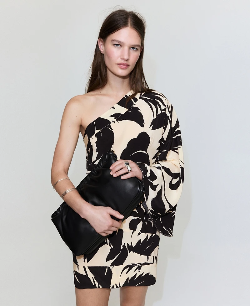 Mango Women's Printed Asymmetrical Dress