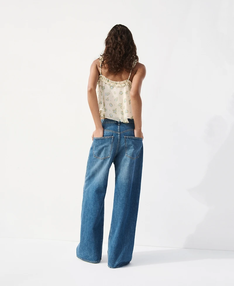 Mango Women's Bow Details Floral Top