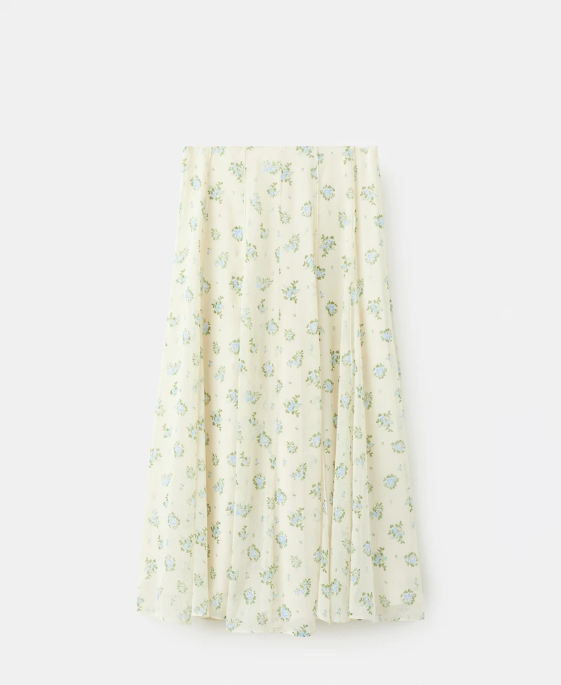 Mango Women's Floral Godet Skirt