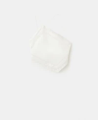 Mango Women's Lace Details Linen Top