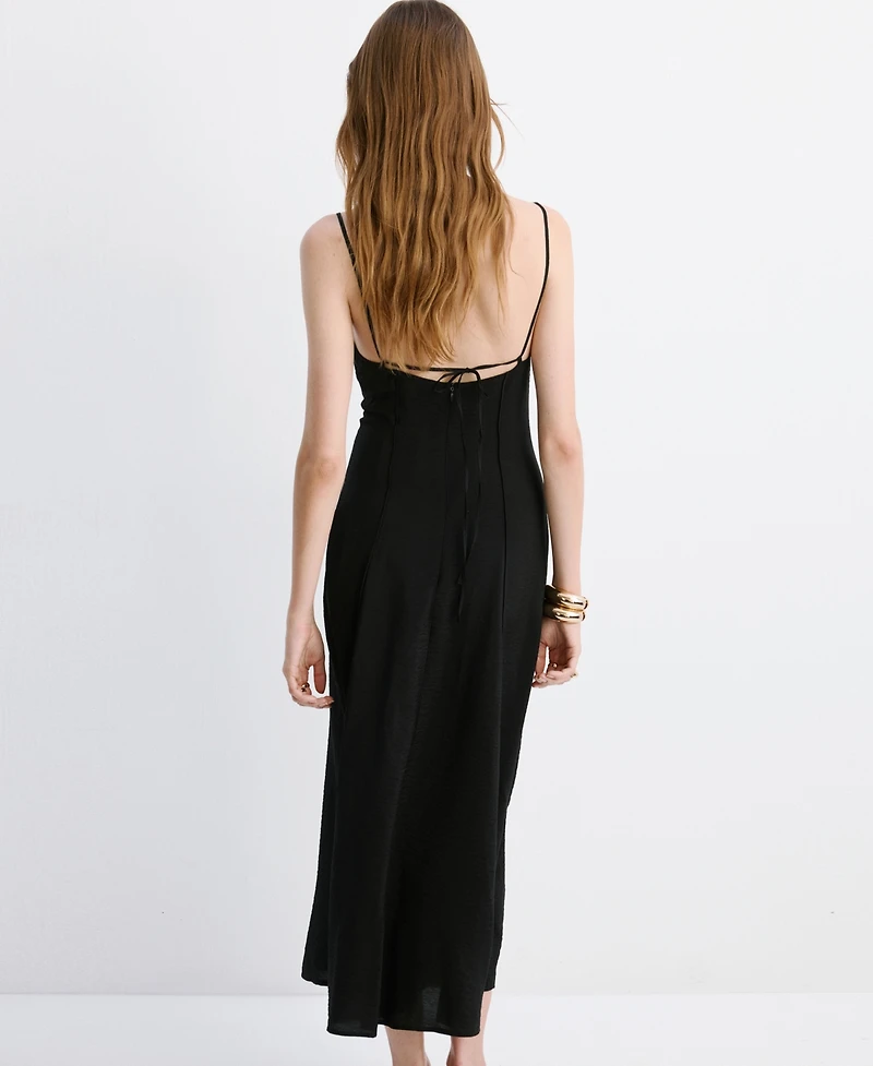 Mango Women's Stitching Details Midi Dress